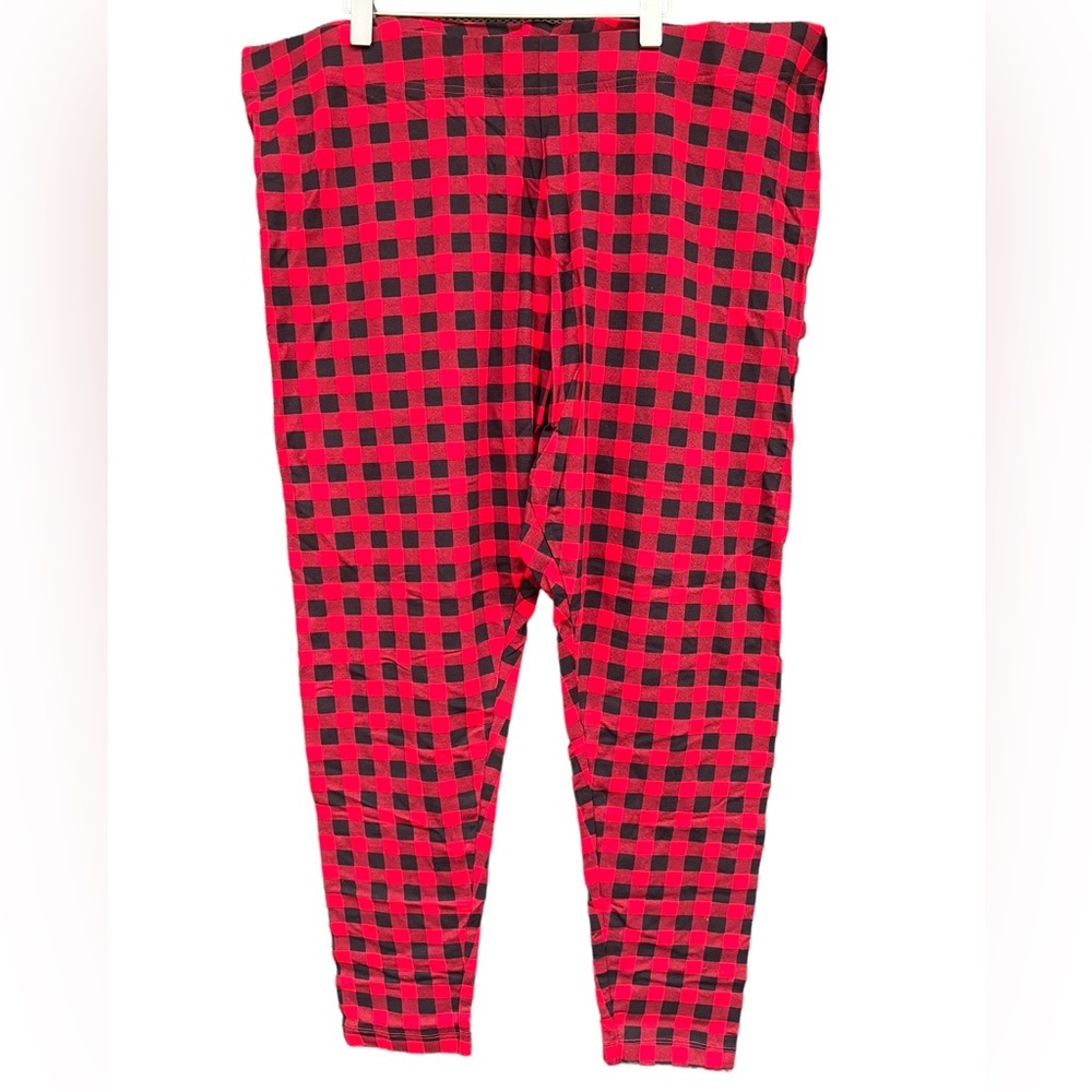 OLD NAVY Hi Rise Ankle Leggings Red Buffalo Check Size XXL